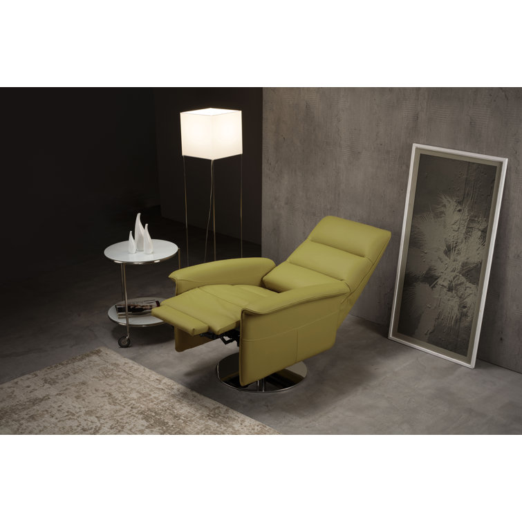 17 Stories Manuell verstellbarer Relaxsessel Almando aus Echtleder